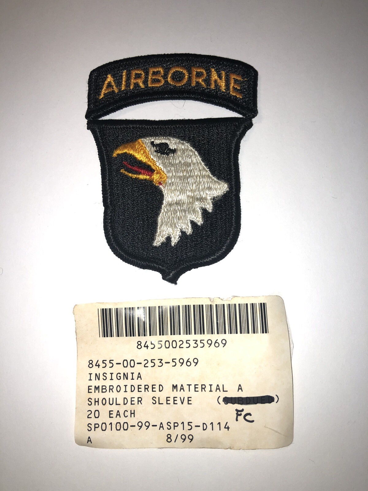 101st Airborne Division with Tab U.S. Army Shoulder Patch Insignia