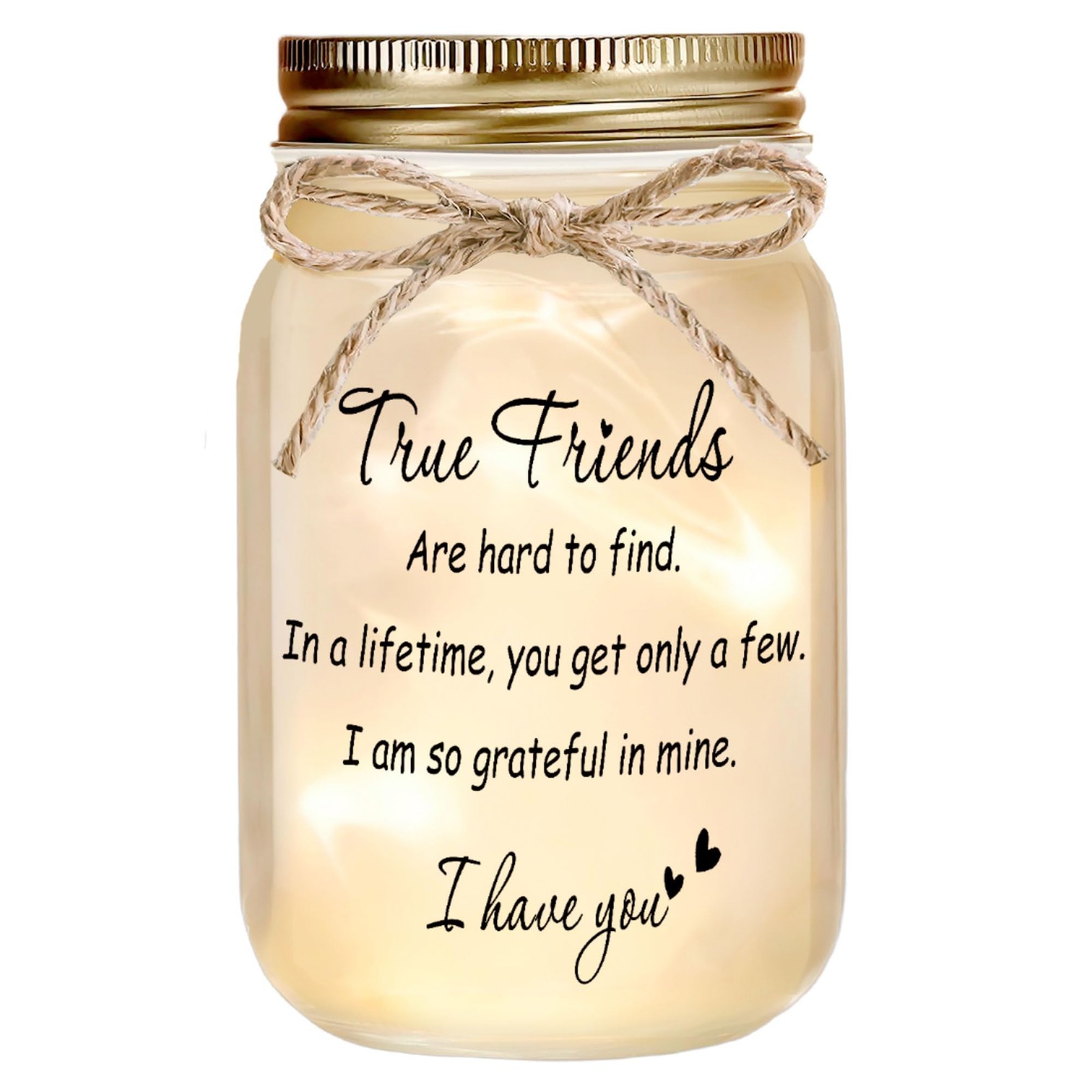 Best Friend Gift for Women - Mason Jar Night Light for Bestie,Christmas Thank...