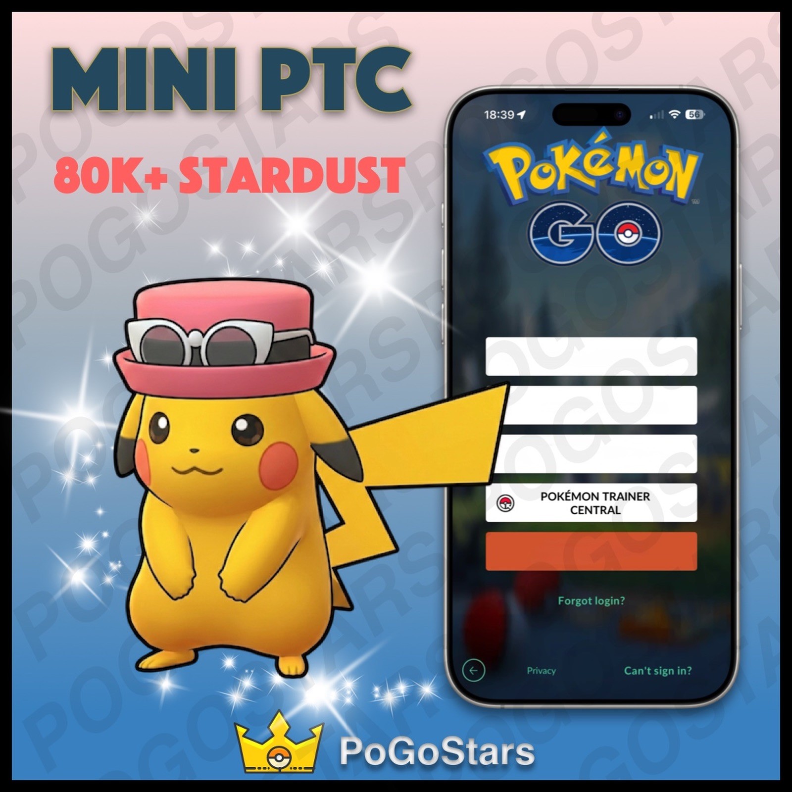 Pokémon PTC Go - Shiny Pikachu Serena's Hat✨Read Description✨