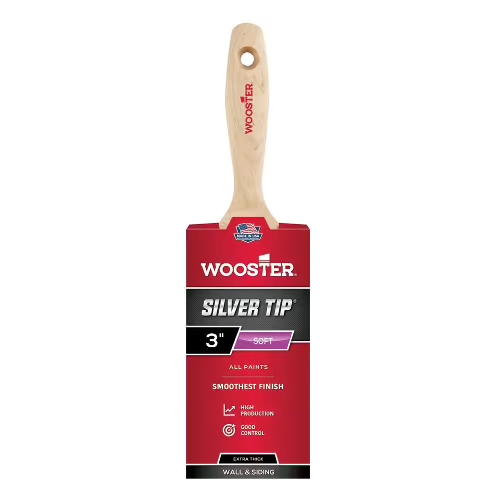 3 In. Silver Tip Polyester Flat Brush