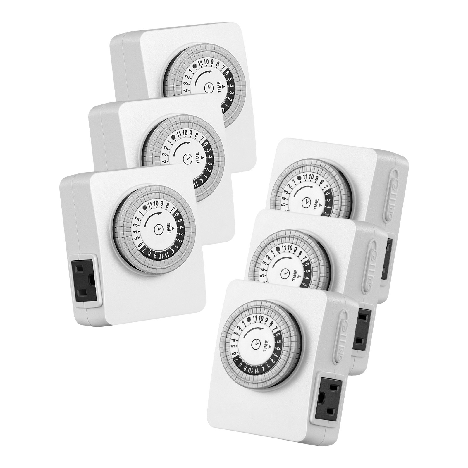 6 Pack Indoor Outlet Timer, 24Hr Programmable, 1875W,Grow Light & Lamp