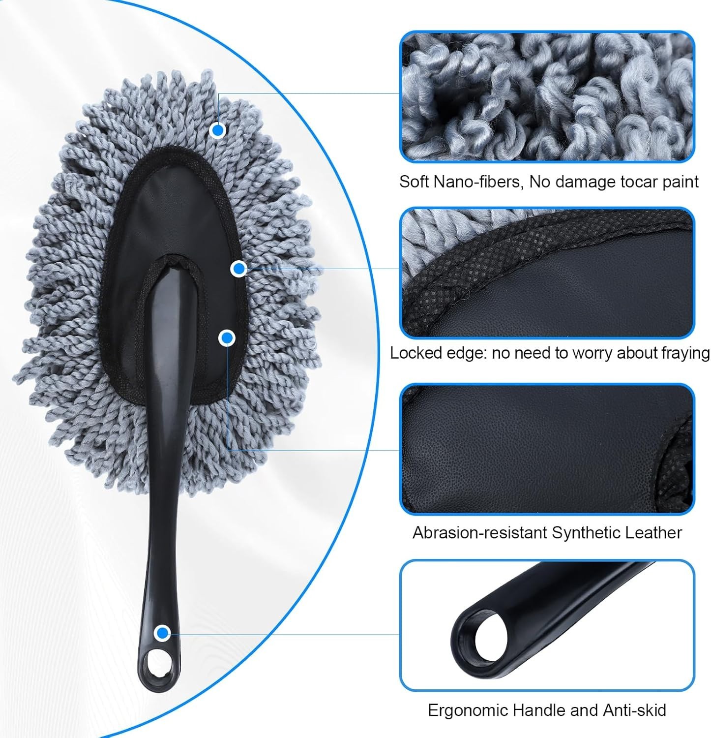 IPELY 3 Pack Large Microfiber Car Duster Exterior Scratch Free with Extendable,