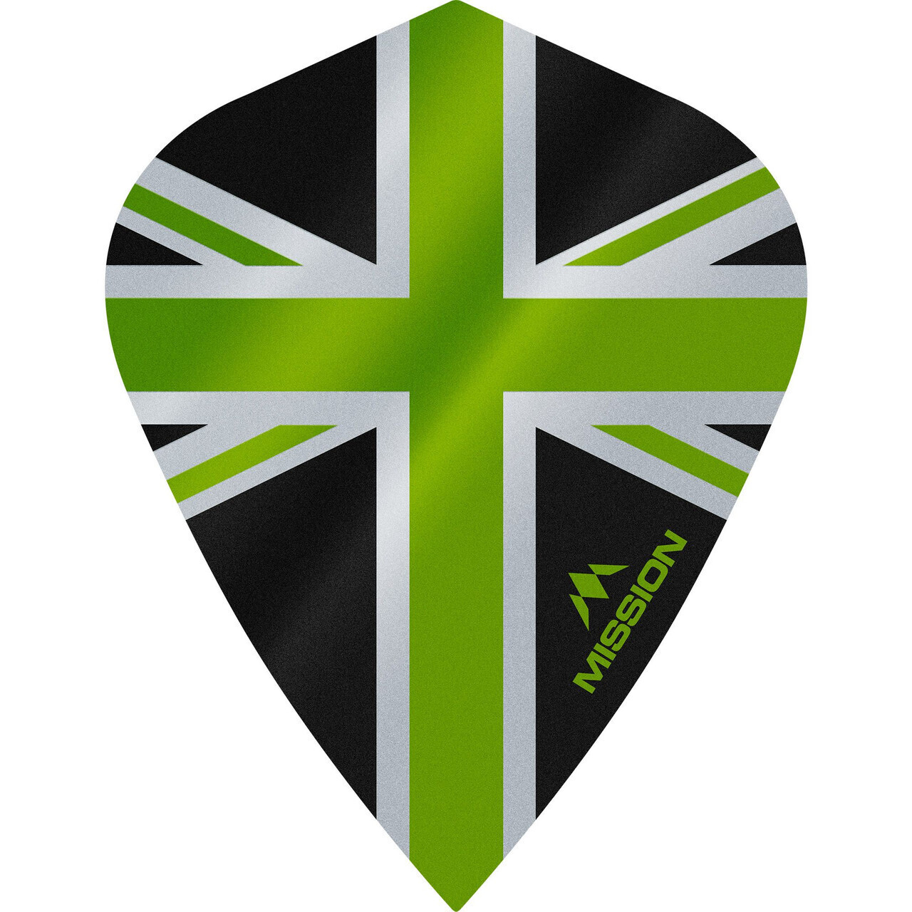 Mission - Alliance - Union Jack Dart Flights - Kite - 100 Micron - Black with Gr