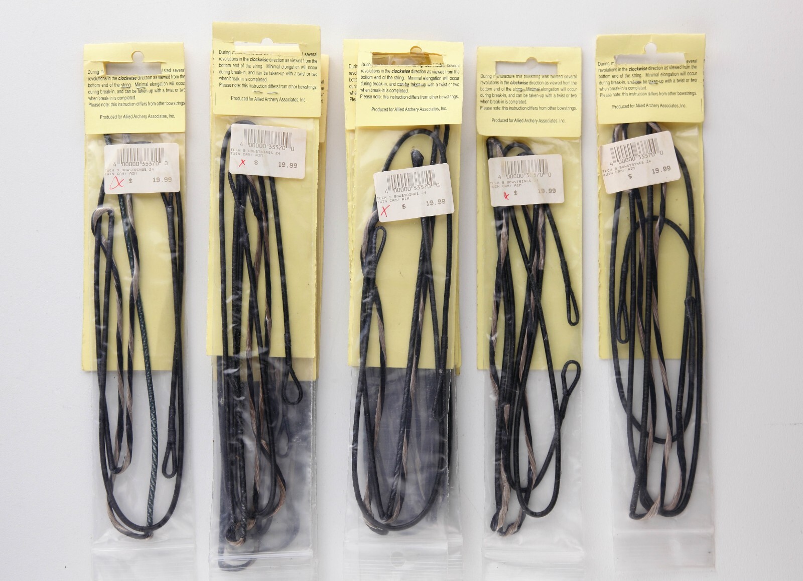Tech 9 Compound String for 2-Cam Bows: Choose ONE, Black & Gold, 22 Strand, NOS
