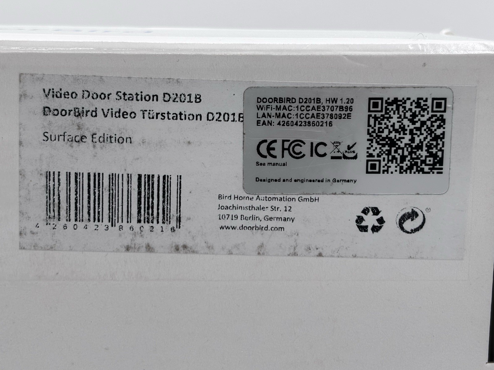 DoorBird D201B Video Doorbell System Bronze