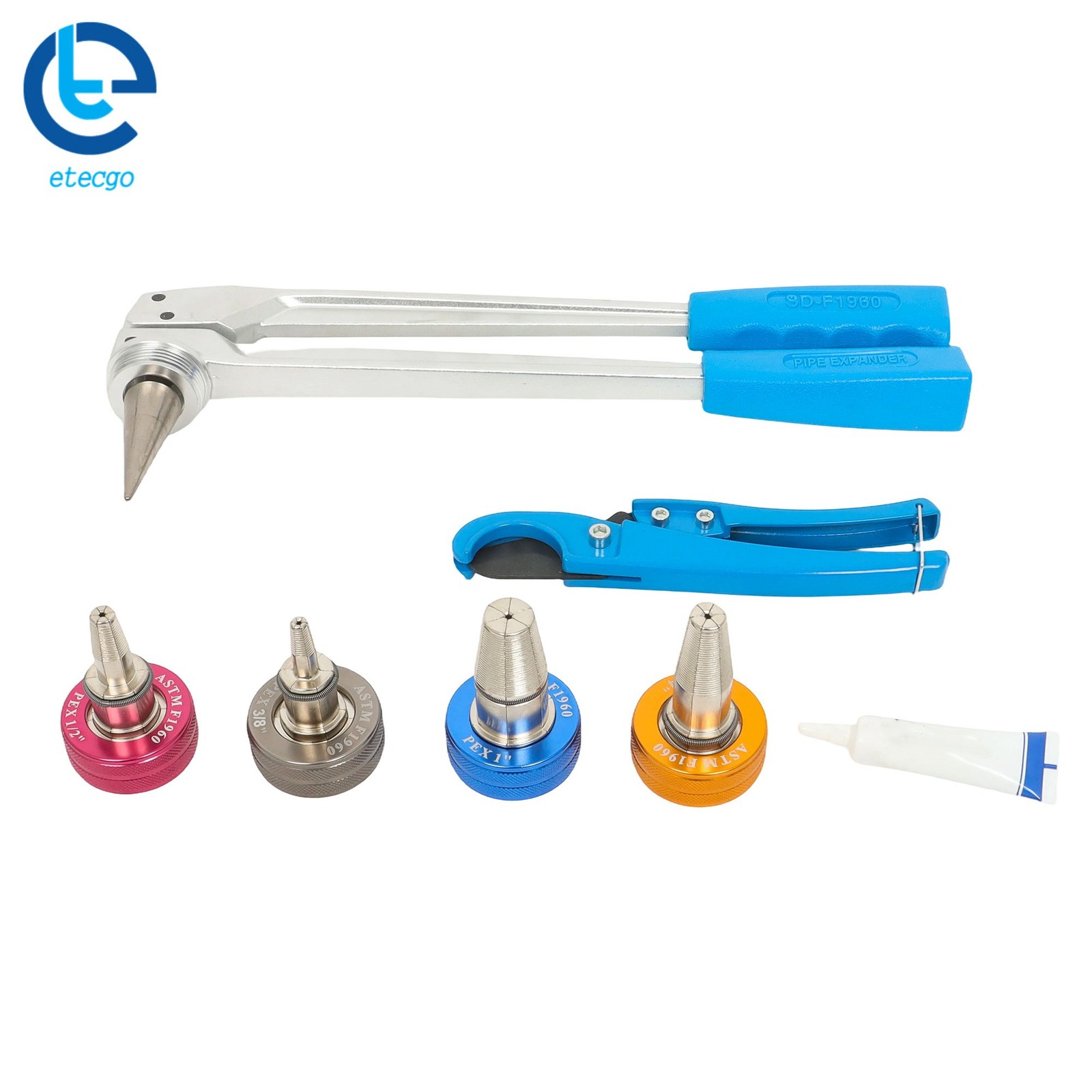 With 3/8 In 1/2 In 3/4 In 1 In Expansion Heads PEX Pipe Expander Tool Kit Manual