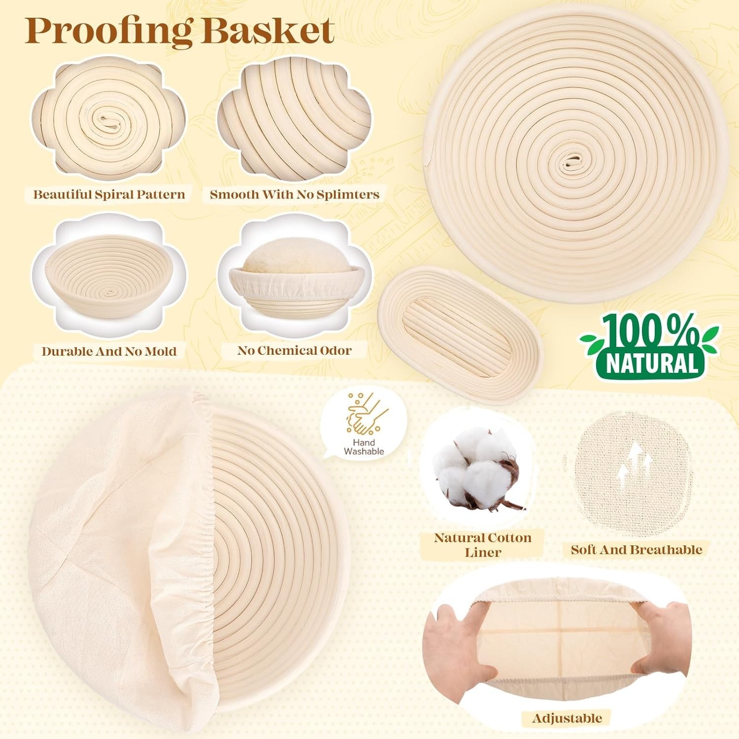 Sourdough Starter Kit, Sourdough Bread Baking Supplies, Bread Proofing Basket...