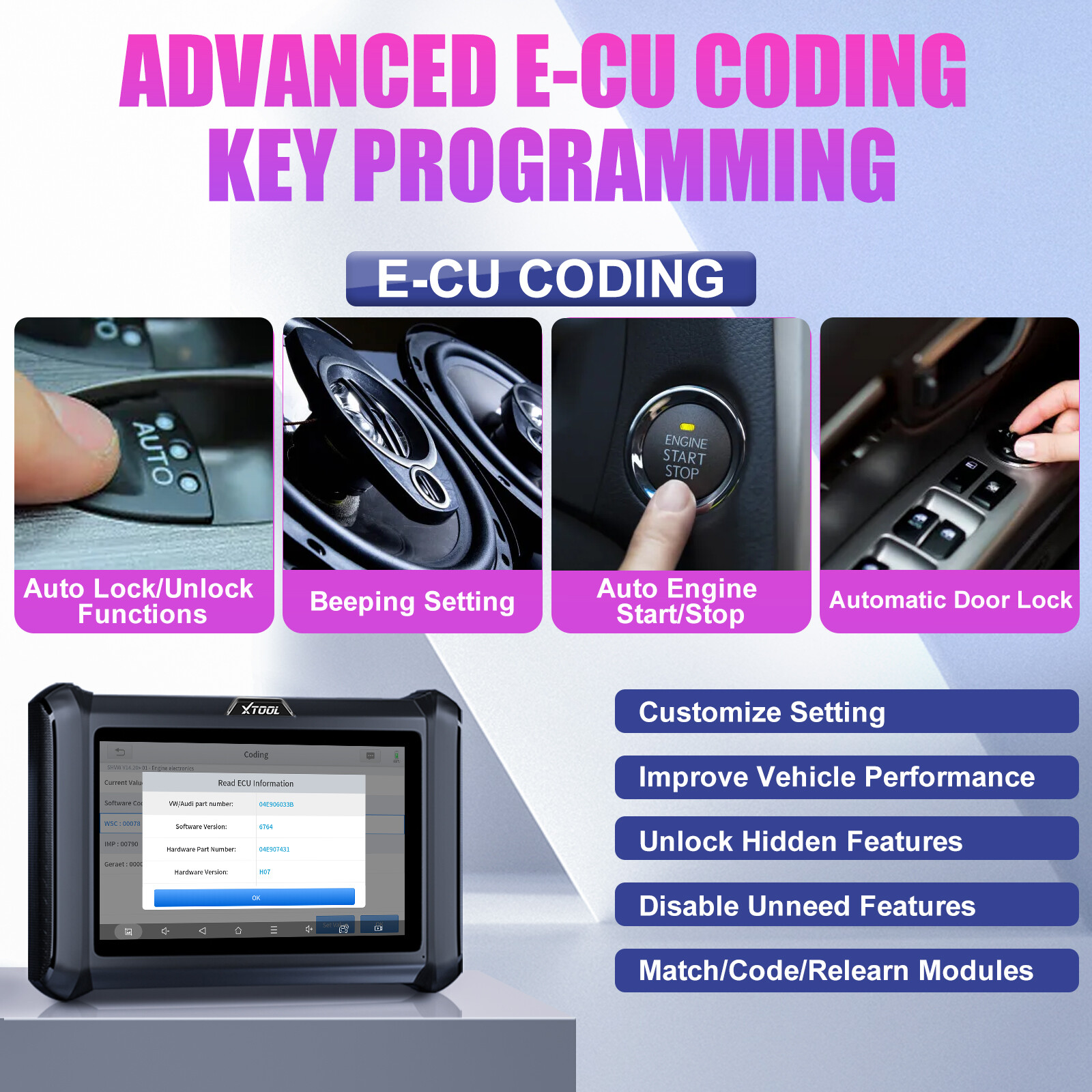 XTOOL D7S E.CU Coding Scanner Full Bidirectional Diagnostic Tool Code Reader