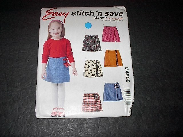 Stitch 'n Save Pattern 4559 Girls' Adorable Skorts in Three Great Styles  3~6 UC