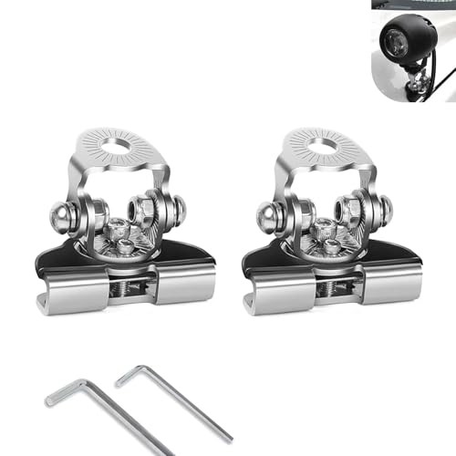 LED Light Bar Mounting Brackets, Adjustable Pillar Hood Work Lamp 2 PCS Silver