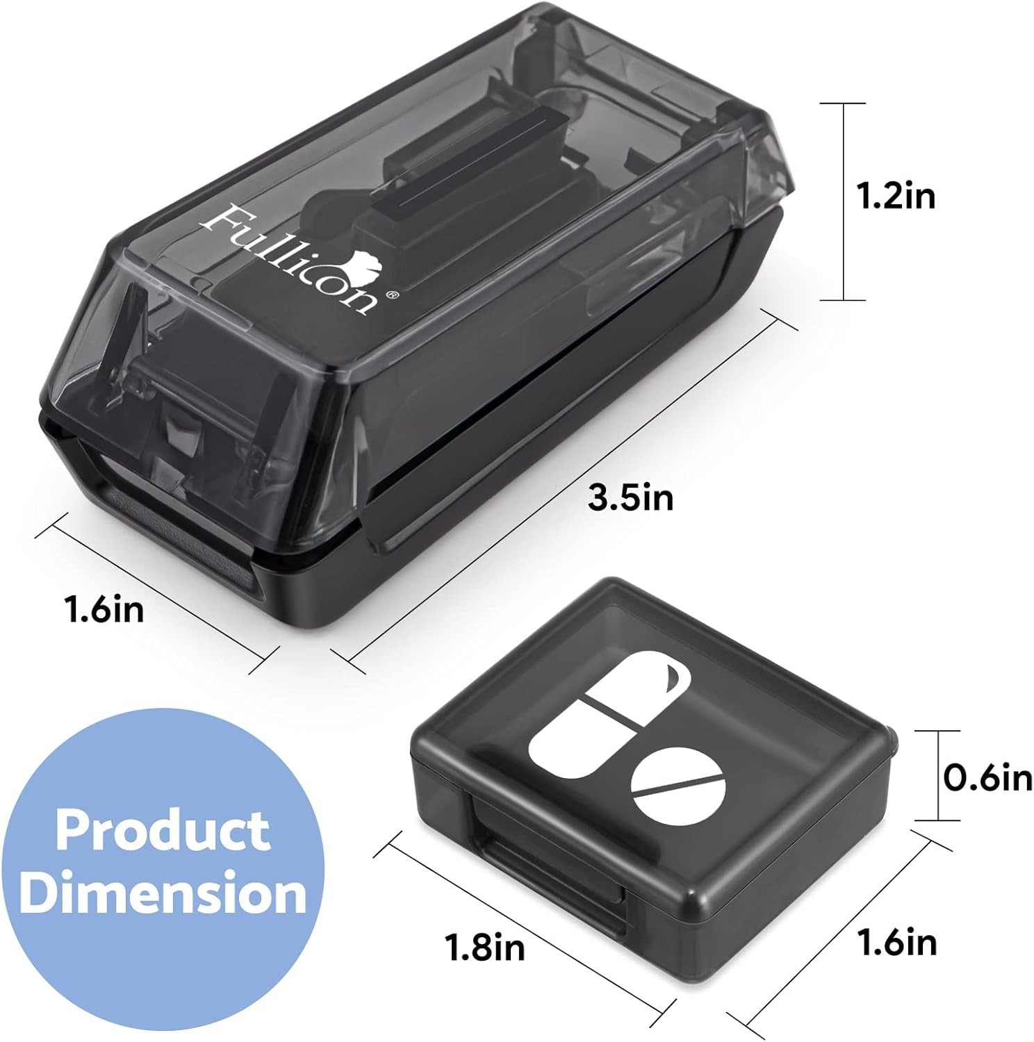 Precision Pill Cutter with V-Shape Holder & Sharp Blade - Travel-Friendly Design
