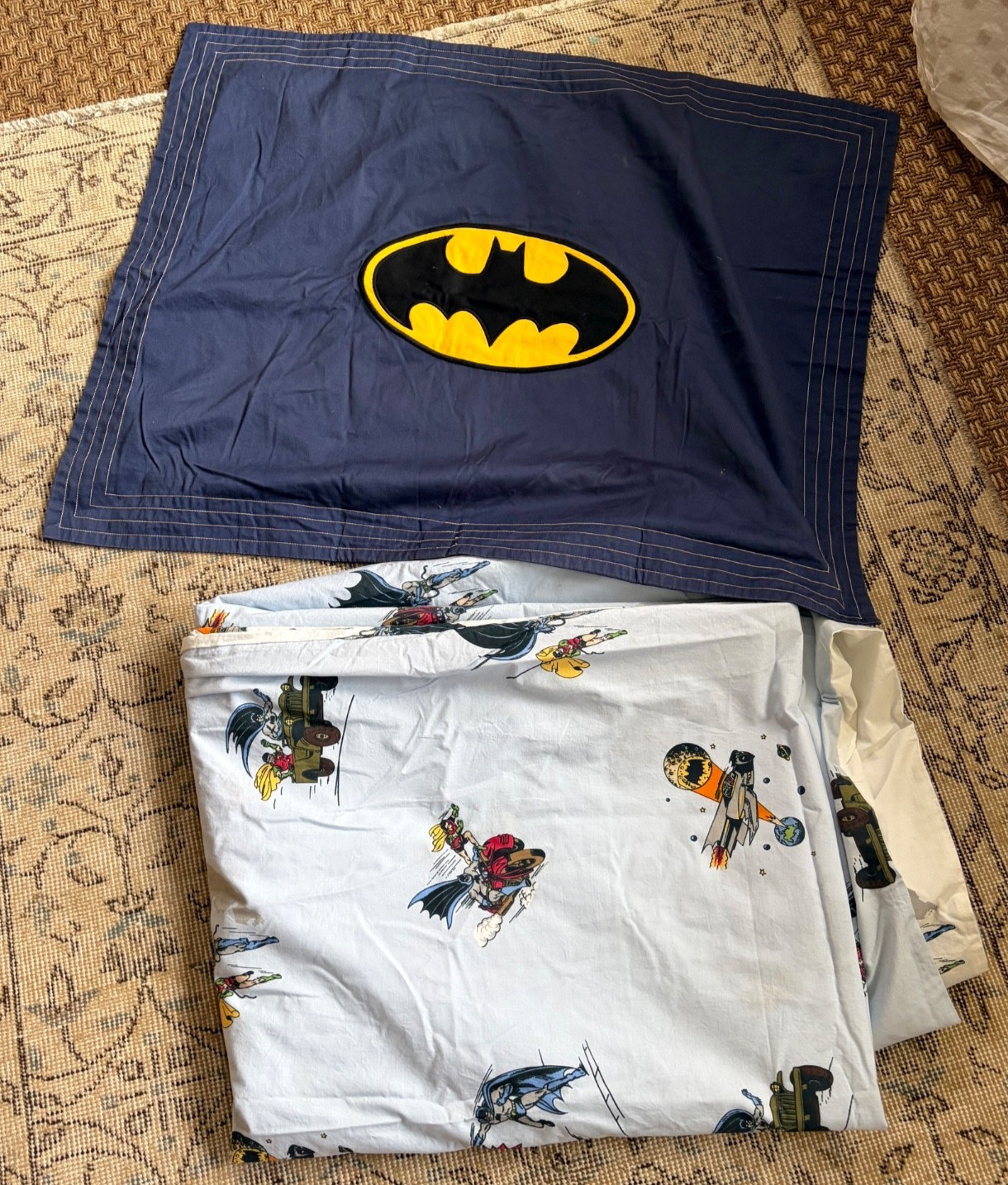2 pc Set Pottery Barn Kids - BATMAN DC Comics TWIN Duvet, Standard Sham -Perfect