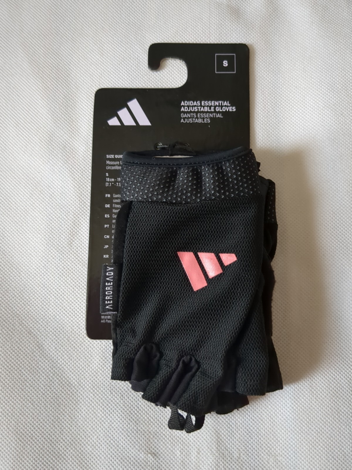 Adidas Adjustable Essential Gloves Weight Lifting Fitness Training Gym Workout