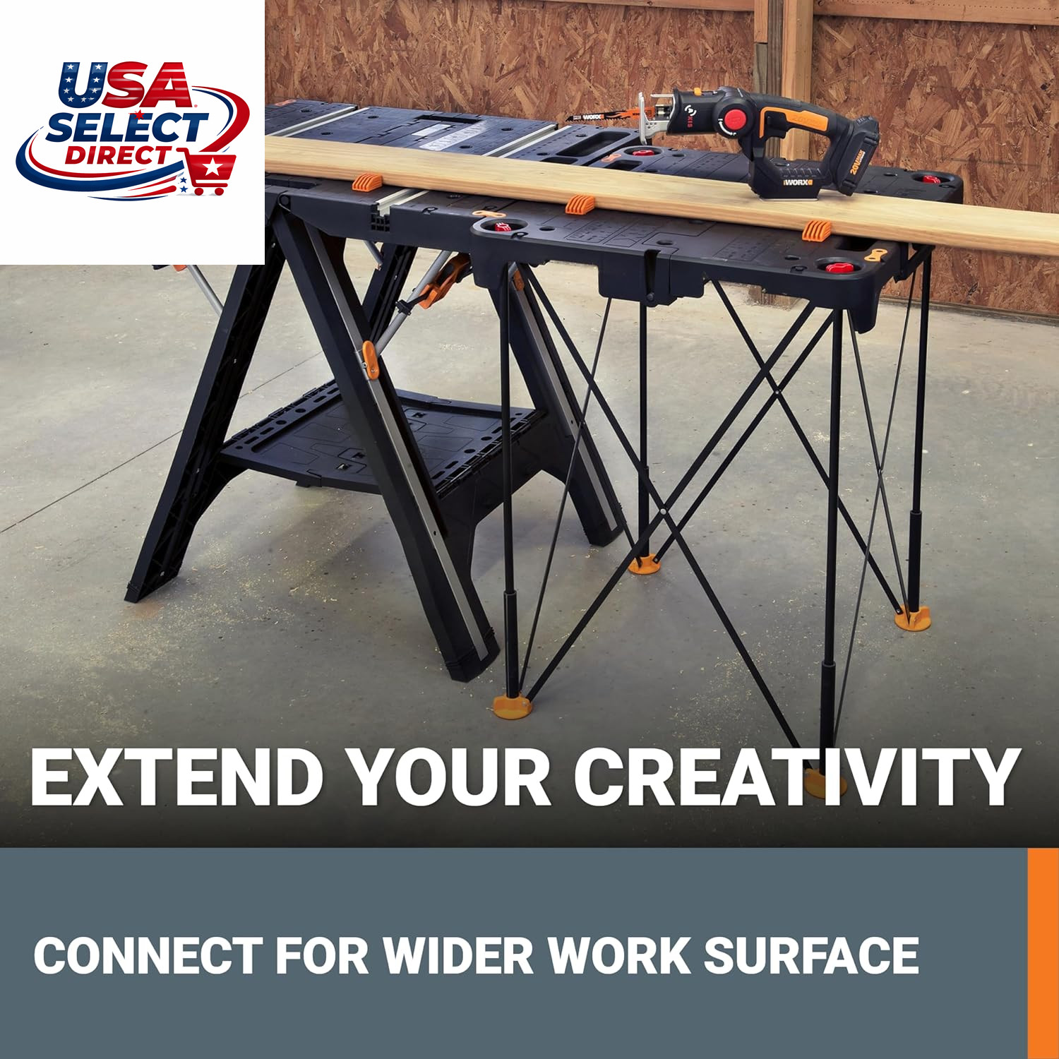 WX066 Sidekick Folding Work Table, Portable All-In-One Work Bench