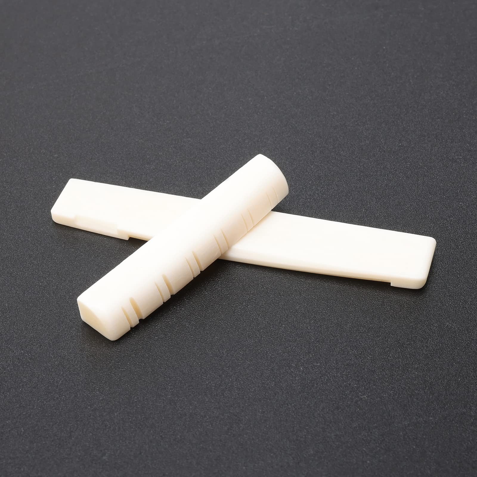 1 Set of 12 String Real Bone Slotted Saddle Nut Acoustic Guitar Parts