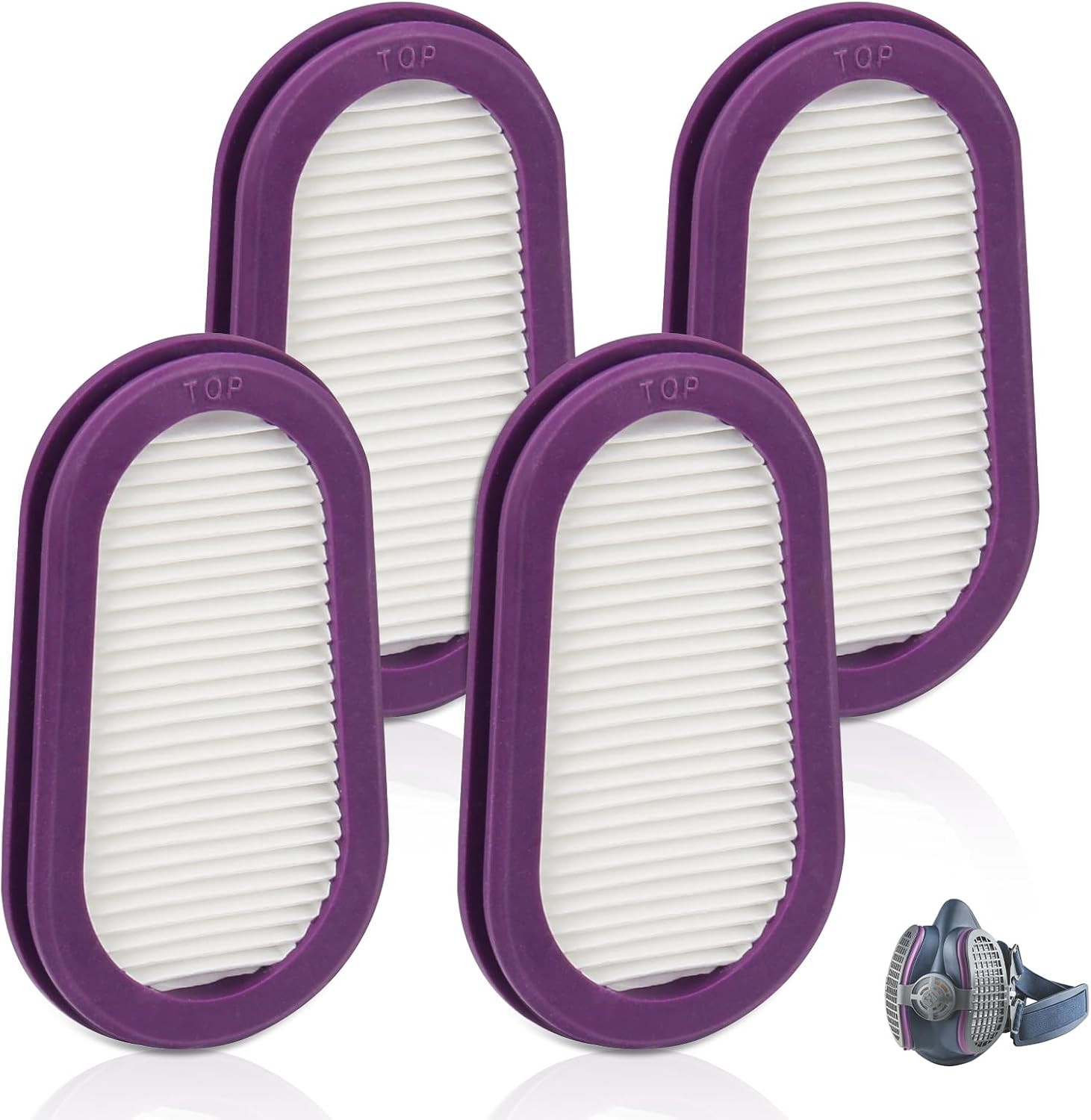 4 Pack P100 Respirator Replacement Filters, Half Mask Respirator Filter Compatib