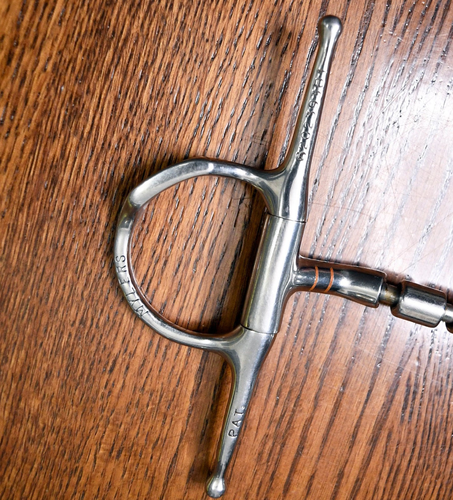 Myler, bit full cheek w/ hooks 3 rollers, 5” waterford