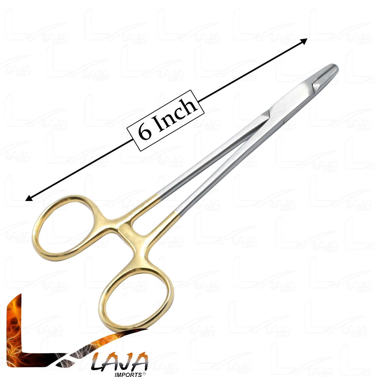 T/C Baumgartner Needle Holder Tungsten Carbide 6" Straight Surgical Instrumen