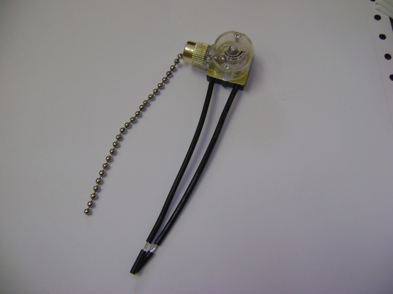 CEILING FAN 2 WIRE PULL GOLD CHAIN LIGHT SWITCH DR67