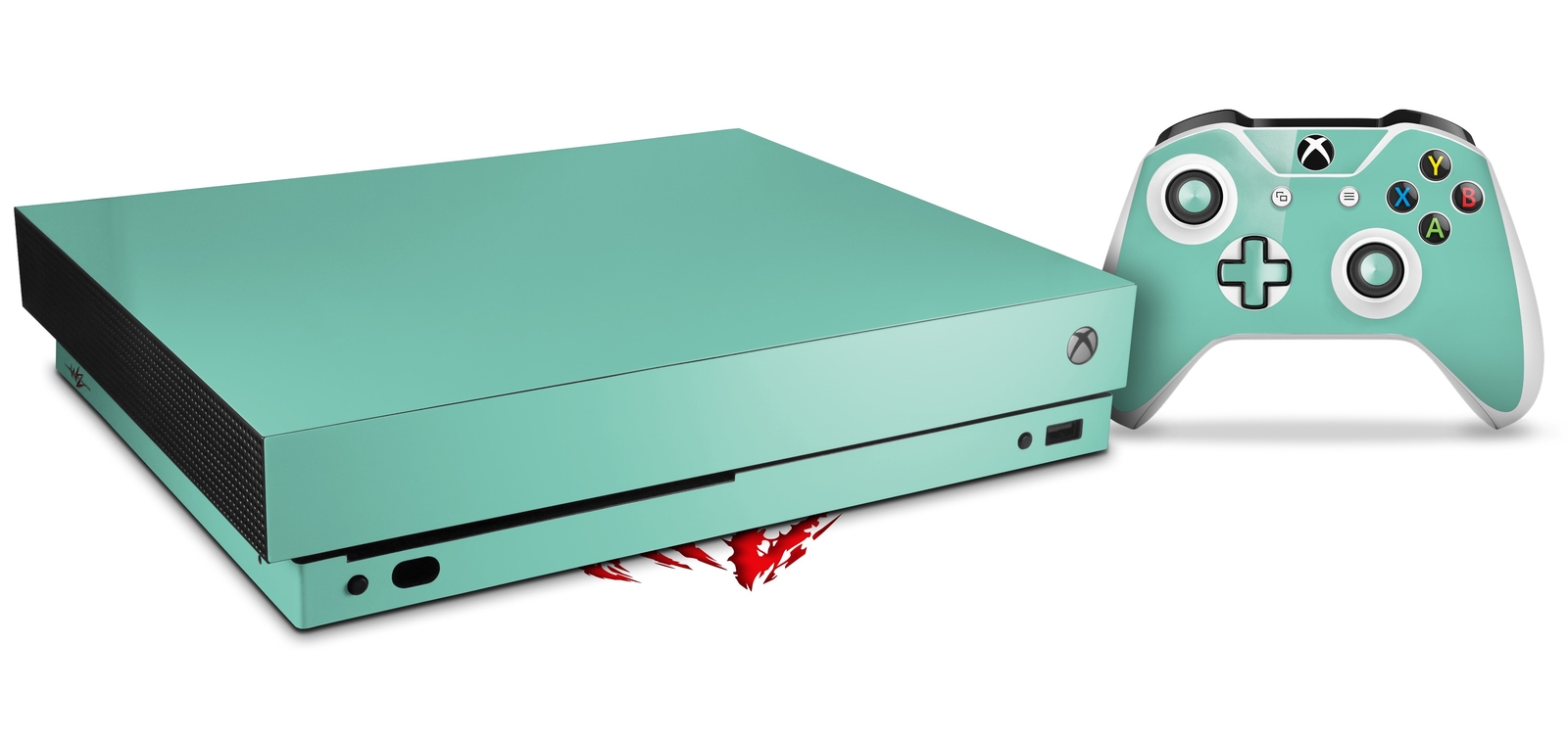 Skin Set for XBOX One X Solids Collection Seafoam Green