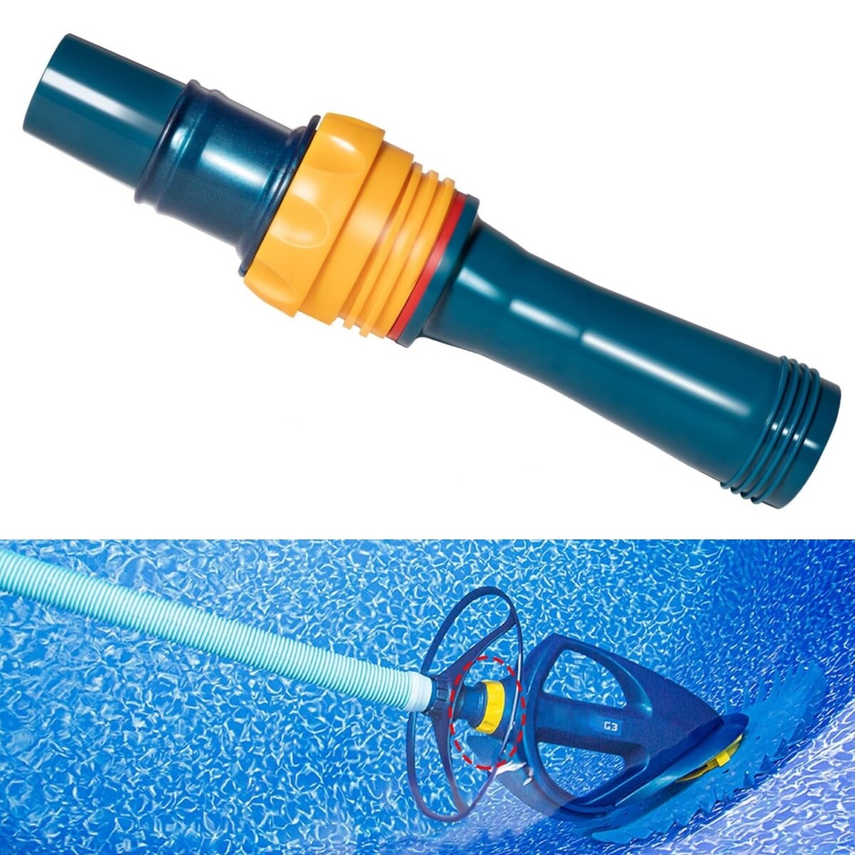 Cassette Outer Extension Pipe W70326 W/ Handnut for Zodiac Baracuda Pool Cleaner