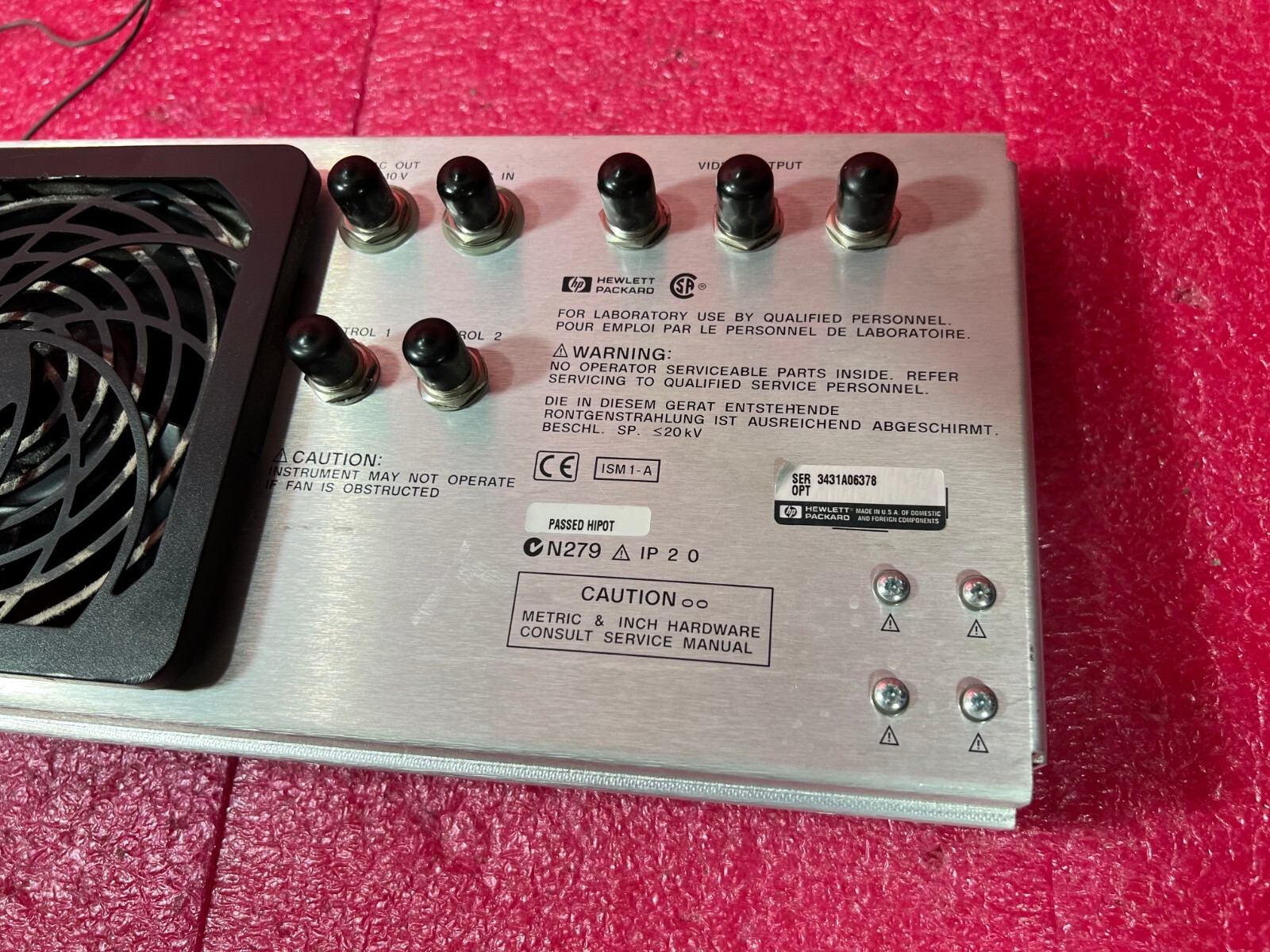 Agilent HP 8757D Scalar Network Analyzer Back Panel