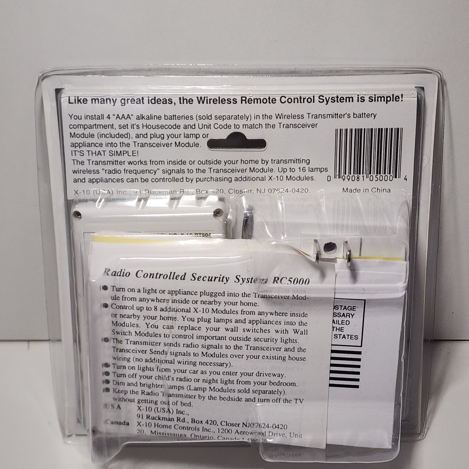 X-10 Powerhouse Wireless Remote Controlled RC5000 Security System 5510 5511