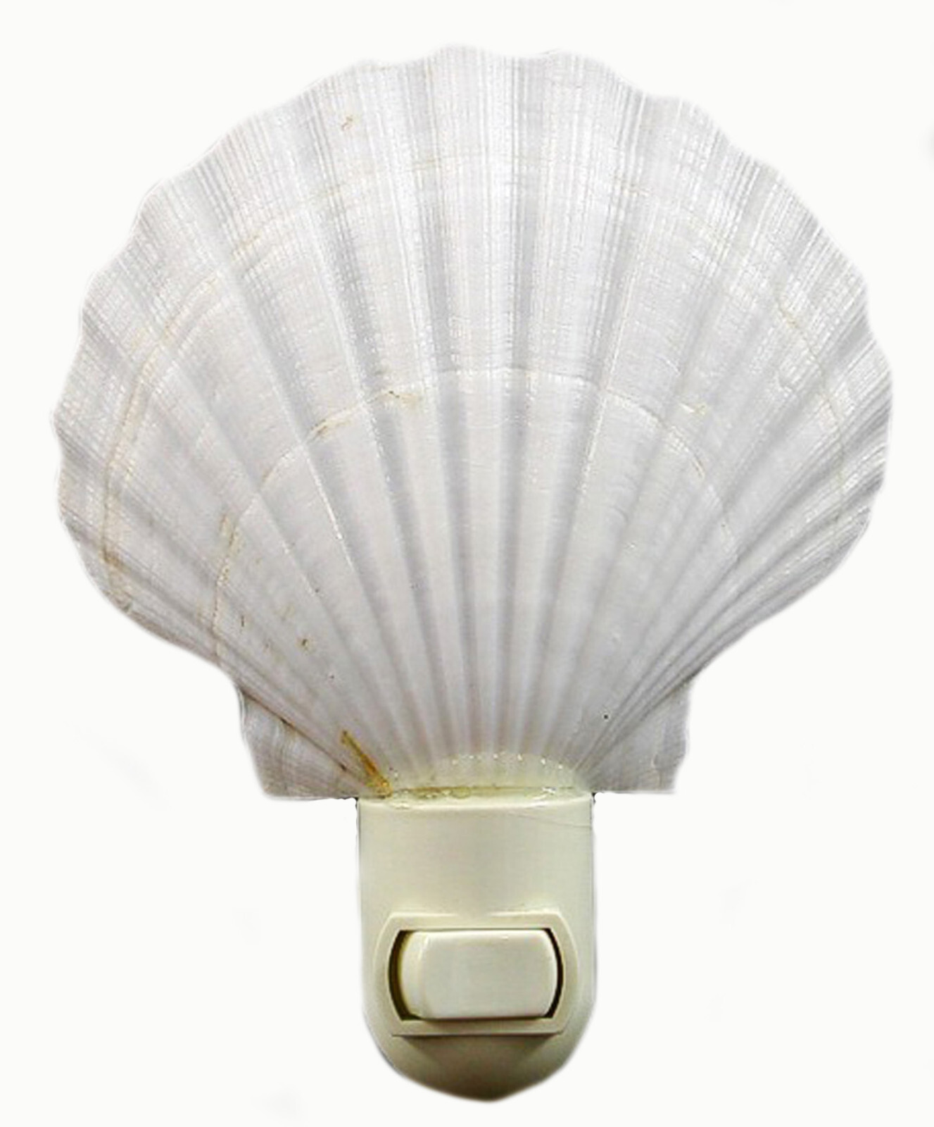 Seashell Night Light White Scallop Shell Decorative Beach Decor on/off switch