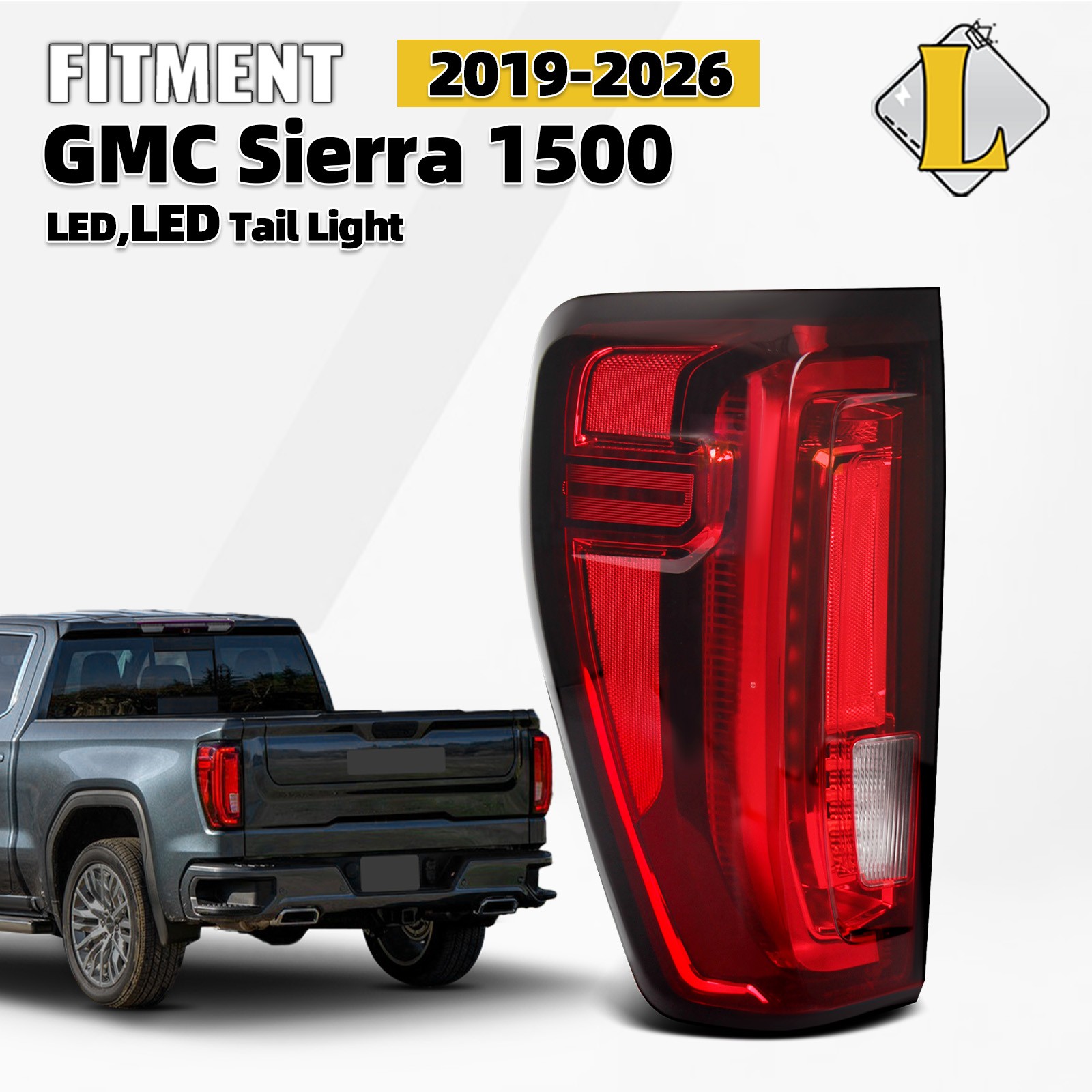 For 2019-2024 GMC Sierra 1500 Full LED Tail Light W/ Signature Lamp Left Driver