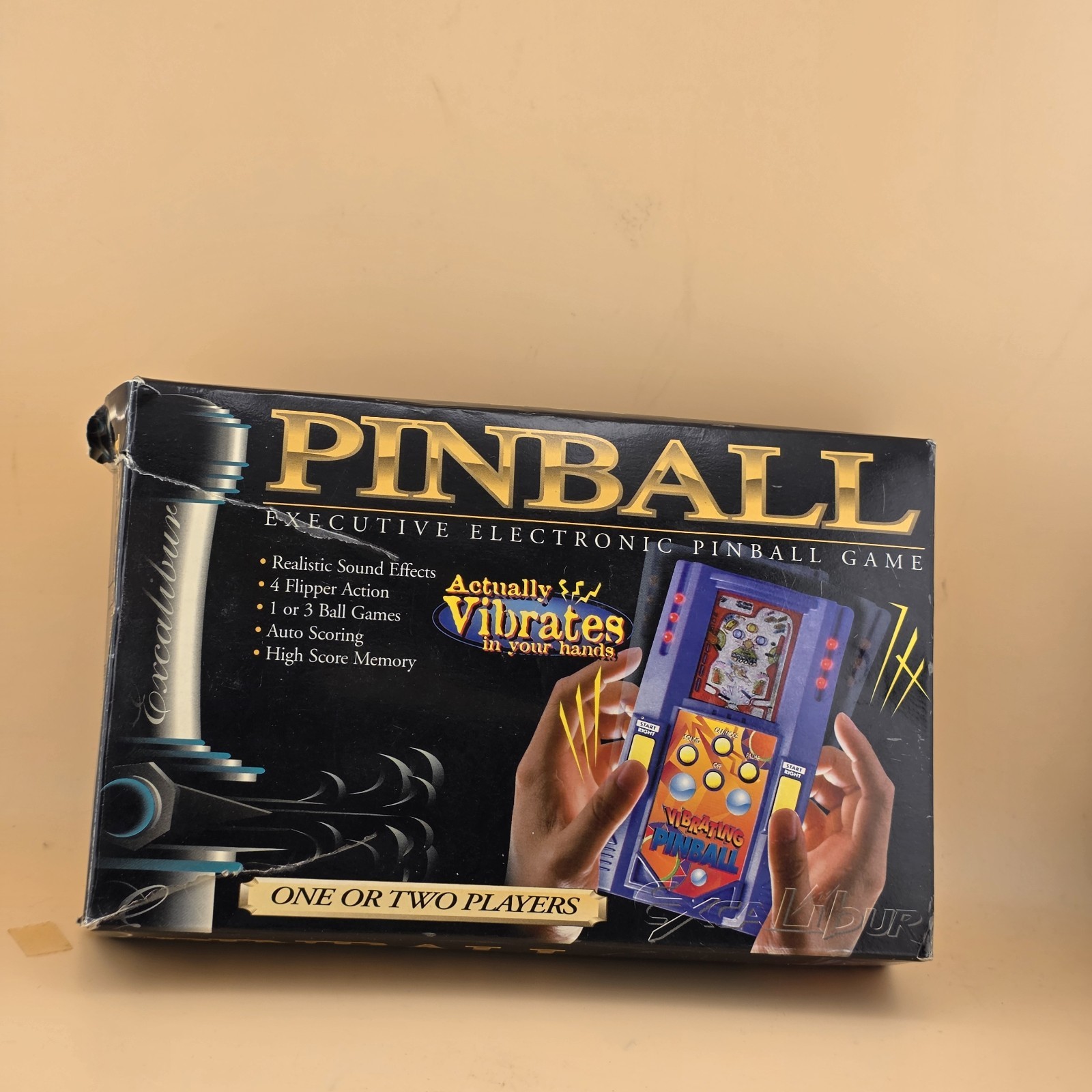 Excalibur Electronic Vibrating Pinball Game Handheld W / Box & Inst. Works A-12