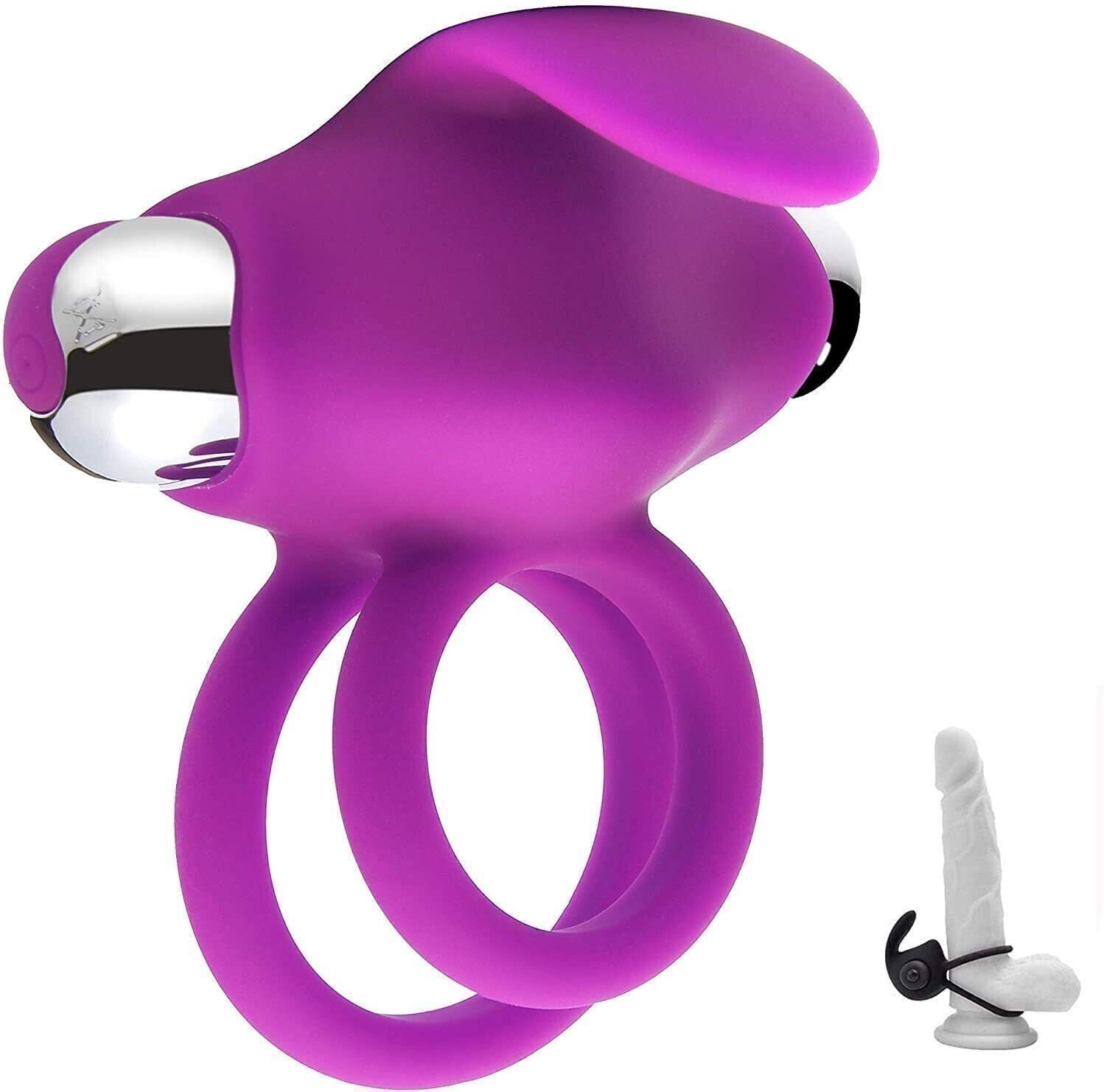 Enhancer Cock Sex Ring Penis Rechargeable 10 Vibrator Adult  For  Couples
