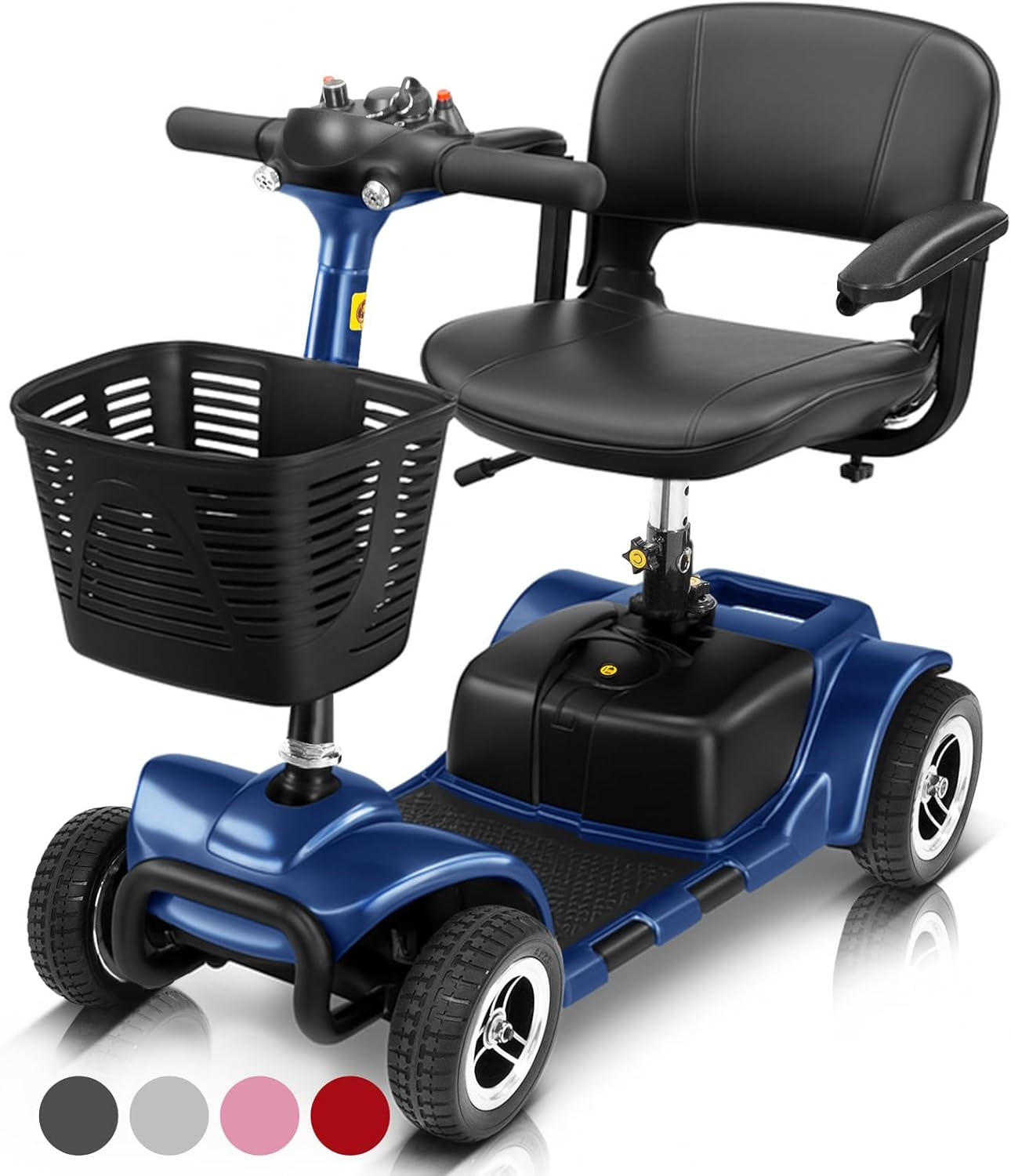 Compact 4 Wheel Mobility Scooter - Heavy Duty Electric Wheelchair for Travel