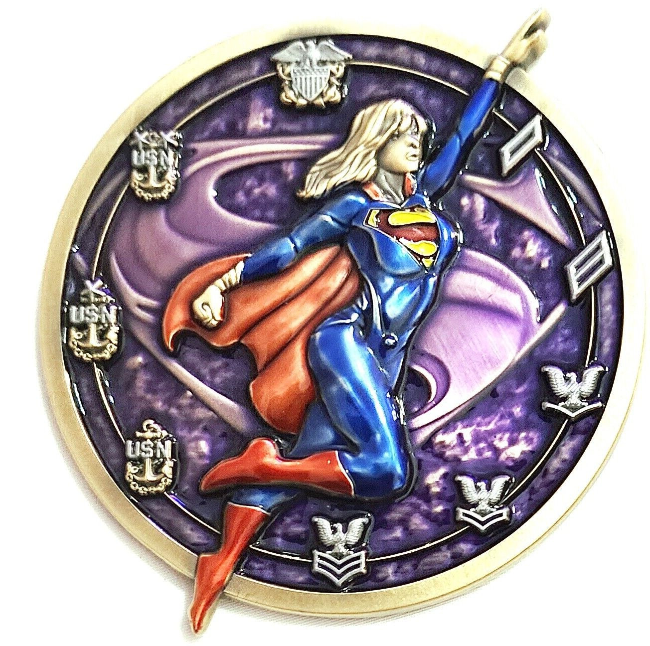 Awesome 2.5" Navy Sailors' CPO Pride Challenge Coin Supergirl