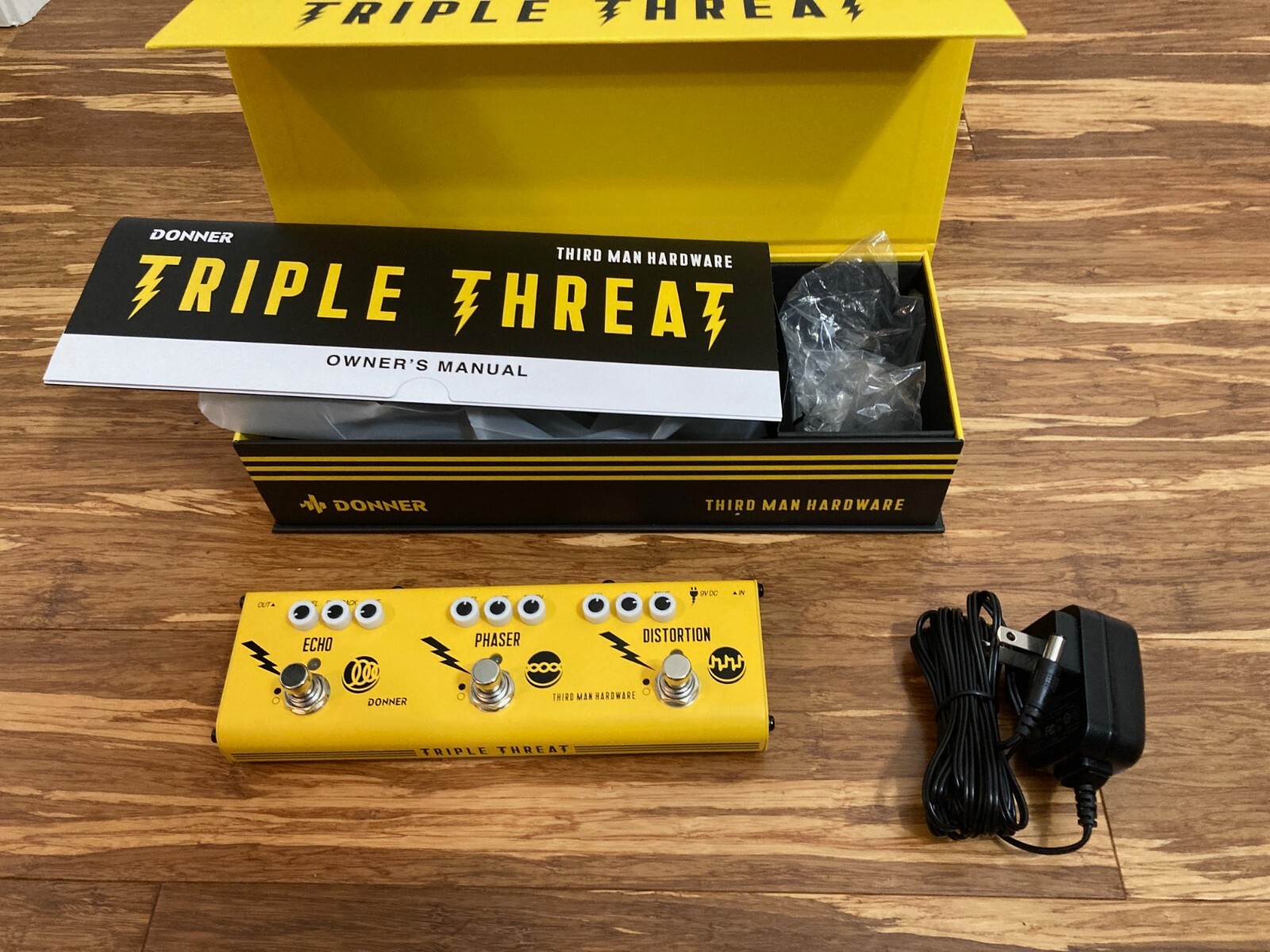 Jack White Third Man x Donner : Triple Threat Yellow Effects Pedal Limted Rare