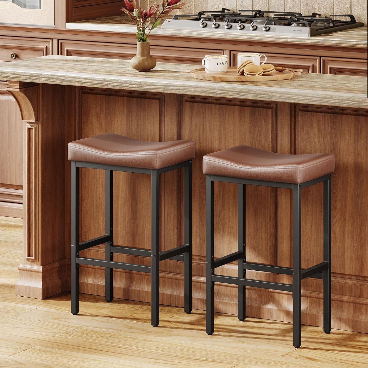 24 Inch Counter Height Bar Stools Set of 2 Compact Counter Stools Small Spaces