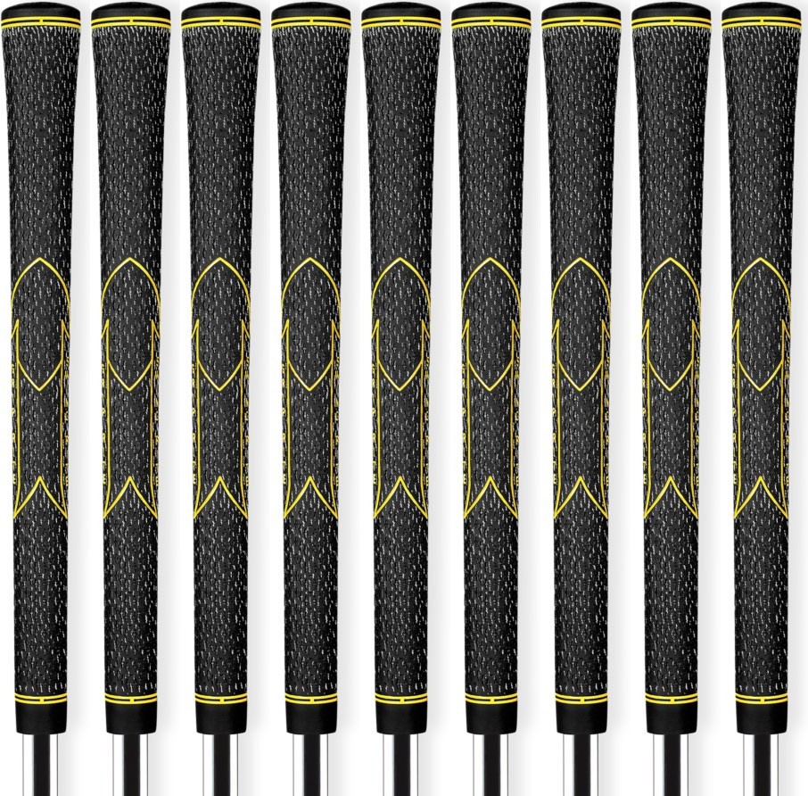 Golf Pride V-55 Cord Golf Grips -Standard Size - Set of 9 - Classic Retro Design