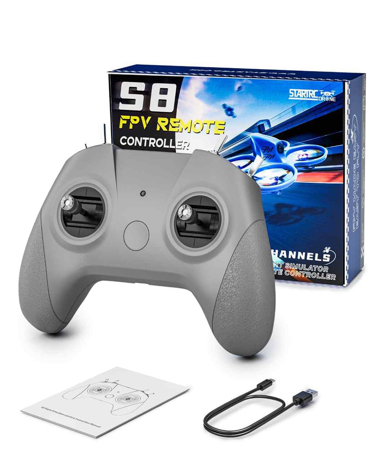 FLYDrone S8 Pro Drone Simulator Controller for FPV Beginner Pilots Grey