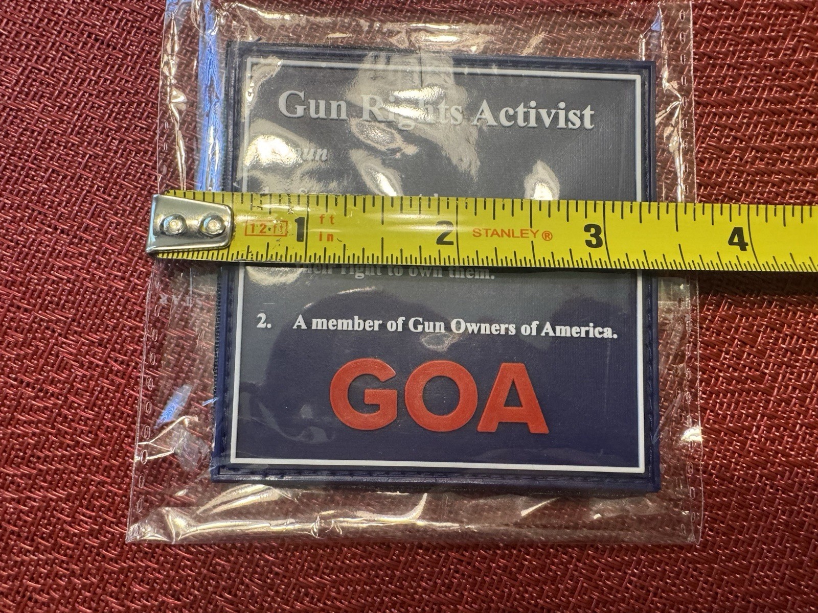 GRO GUN RIGHTS ACTIVIST 2nd Amendment Tactical Promo PVC Patch V Back NEW