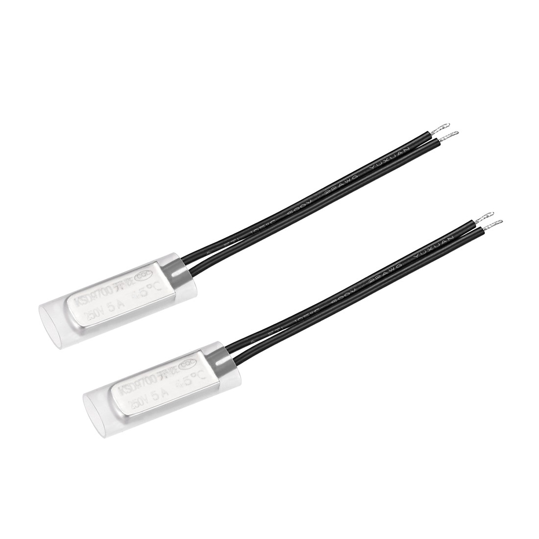 2 Pcs 45℃ N.O 5A KSD9700 Thermostat Metal Bimetal Temperature Control Switch