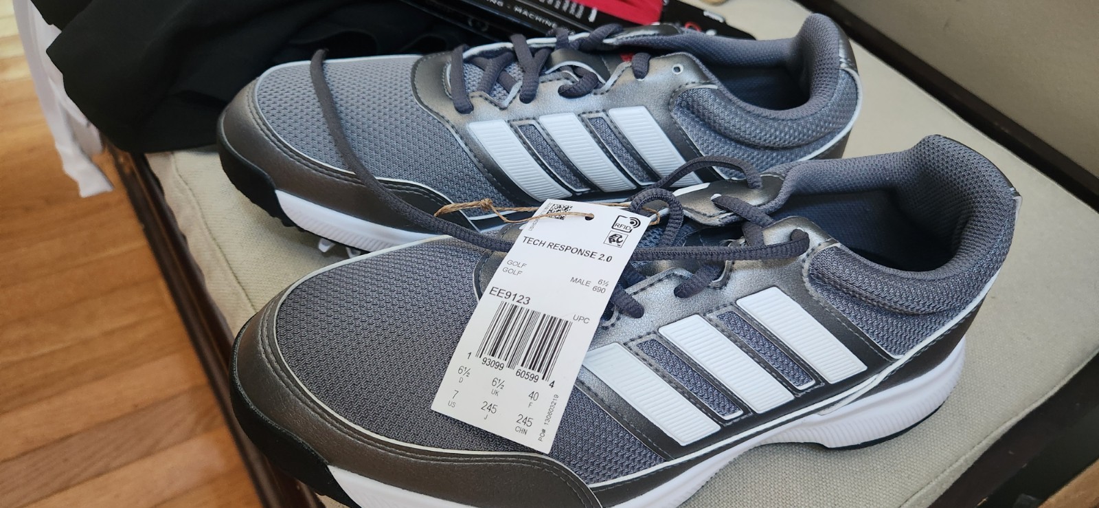 Adidas Tech Response 2.0 Golf Shoes Iron Metallic/White