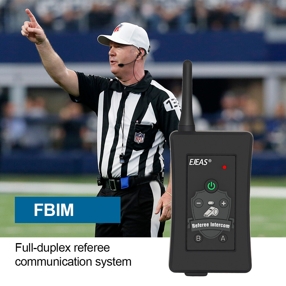 4pcs Full Duplex Bluetooth Football Soccer Referee Intercom Interphone Headset