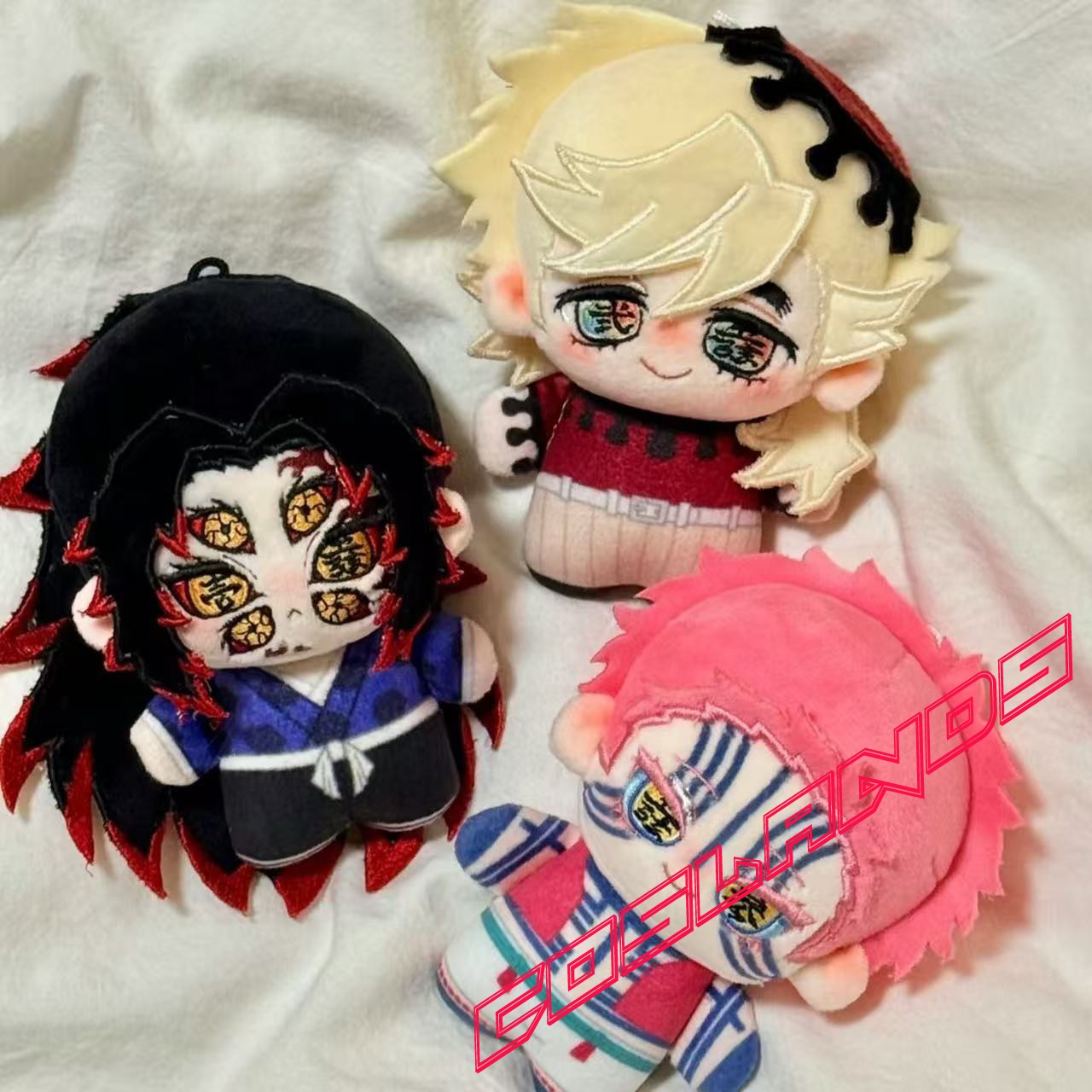 10cm Demon Slayer Douma Kokushibo Plush Doll Anime Stuffed Keychain Pendant Toys