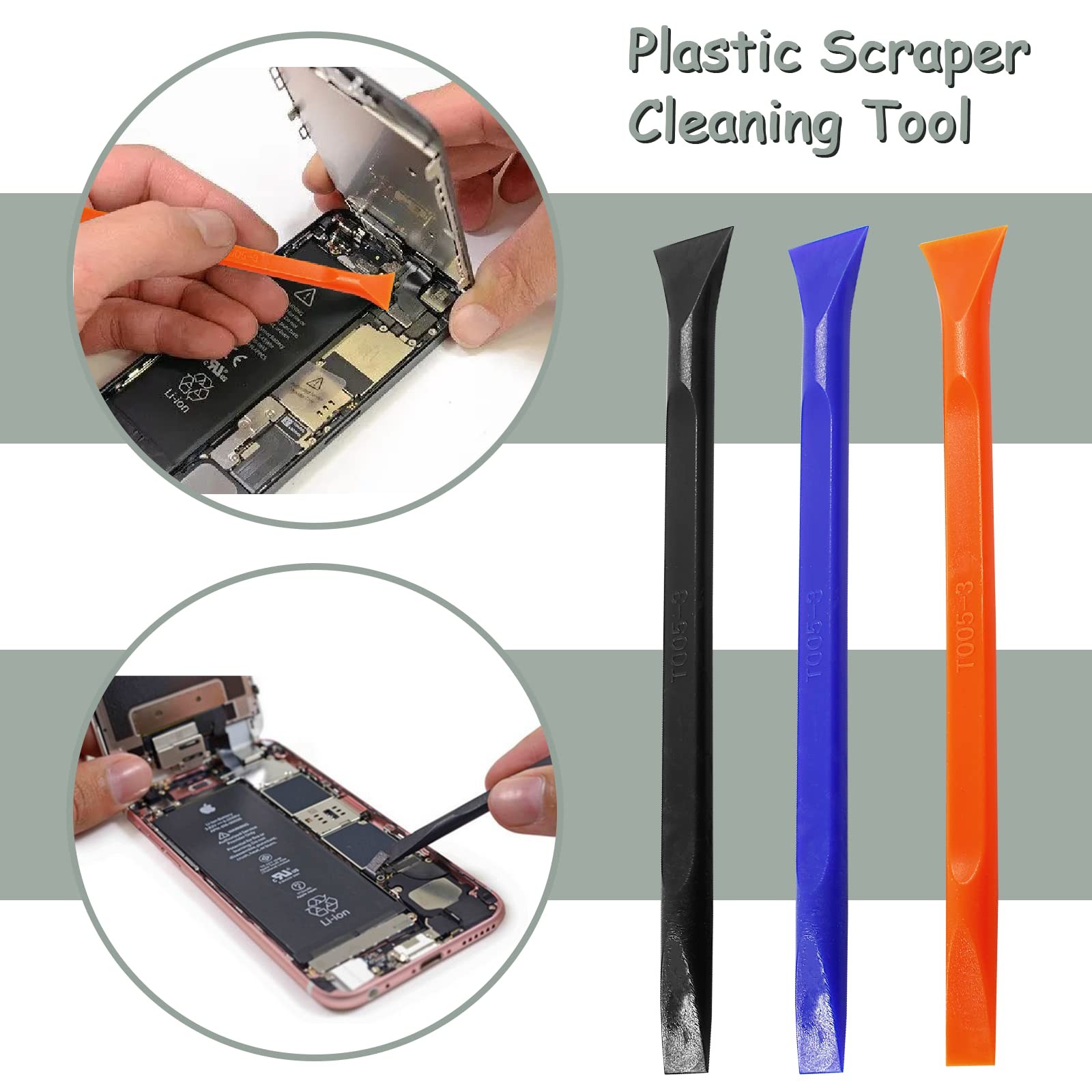 12Pcs Carbon Fiber Scraper Cleaning Tool NonScratch Plastic MultiPurpose Stif...