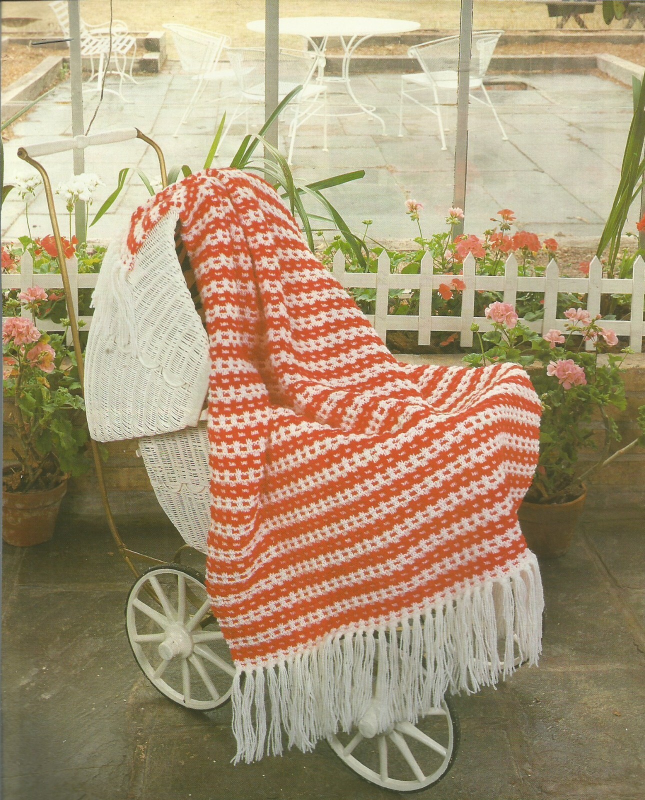 E0850  SCARLET RIBBONS AFGHAN KNITTING PATTERN