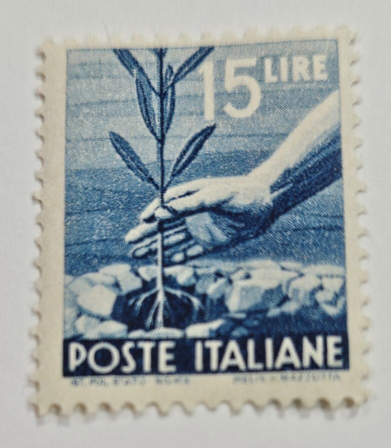 Italy Stamp Sc473A, 15L. Planting Tree, MNH F/VF CV$8.00 (50401)