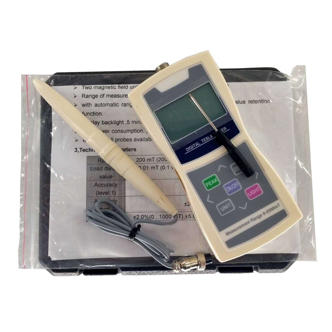 Digital Gaussmeter Tesla Meter Tester Gauss Meter with Max Retention Function