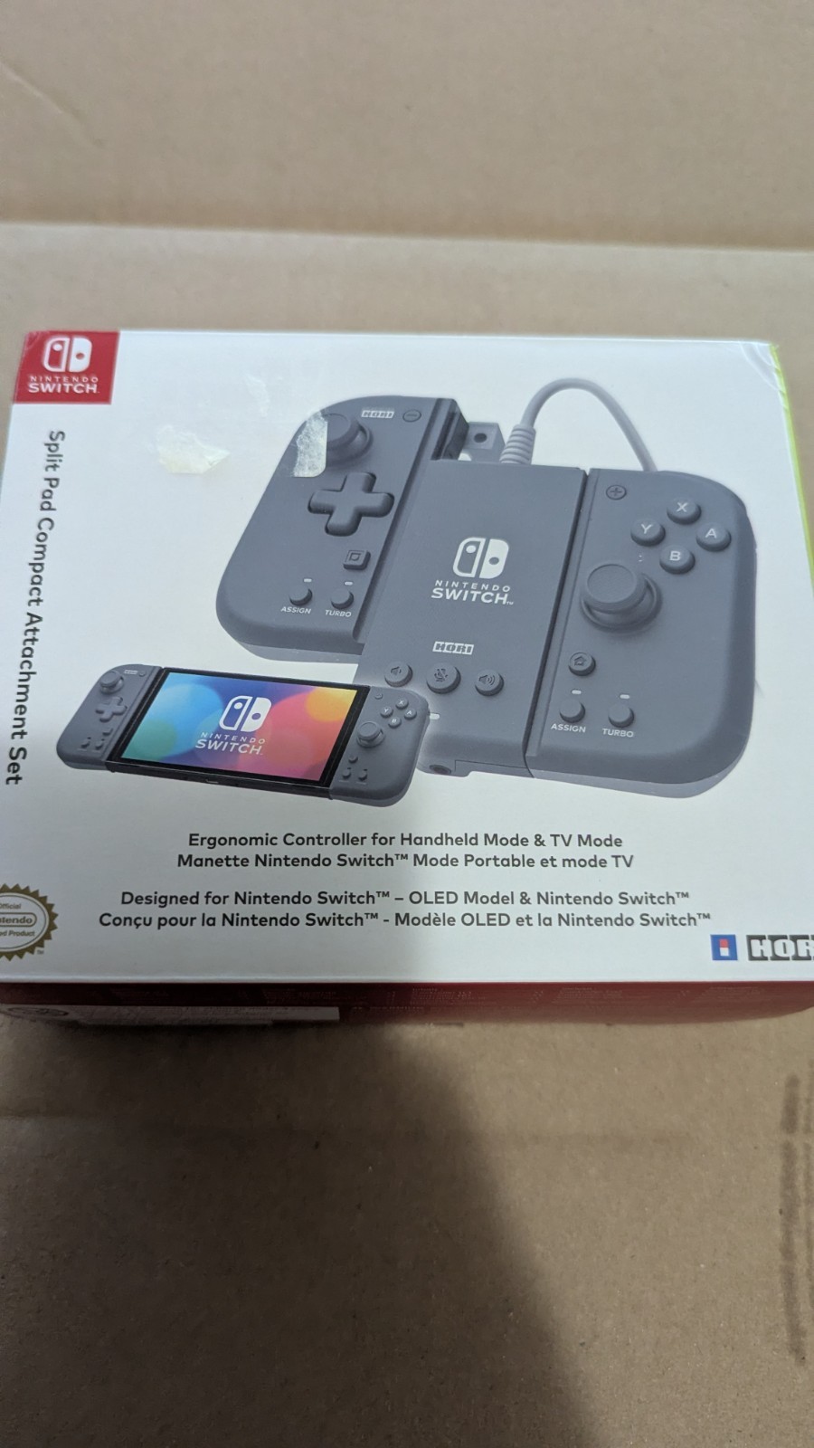 HORI Split Pad Compact Attachment Set (Slate Gray) for Nintendo Switch BRAND NEW