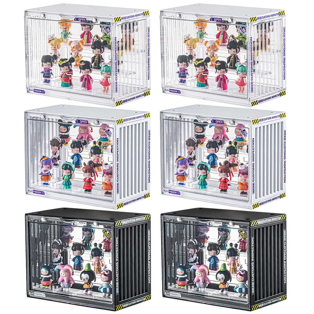 1/2 Clear Acrylic 3 Tier Figure Display Case with 2Movable Plates Stackable Show