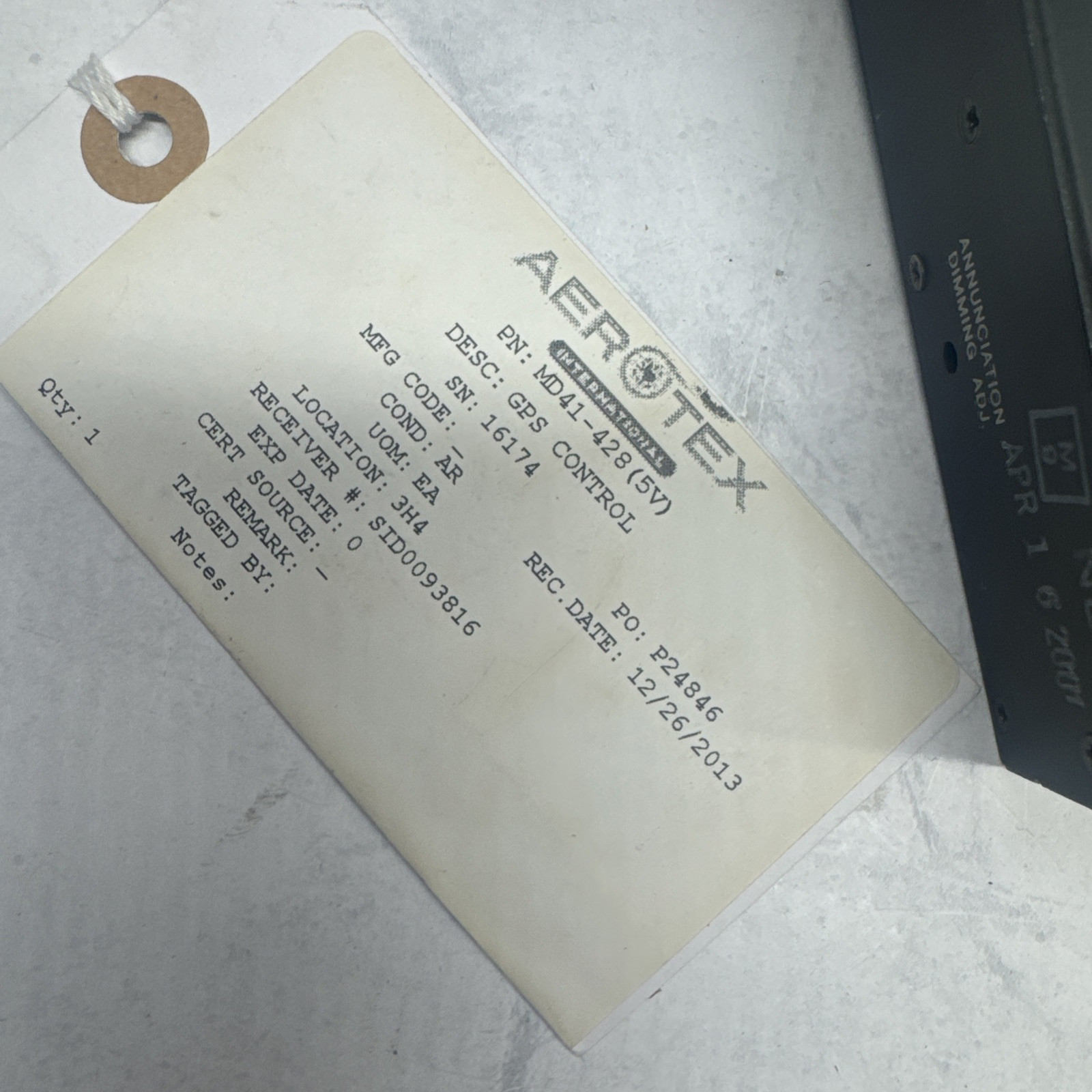 GPS Annunciation Control Unit MD41-428 Removed Working