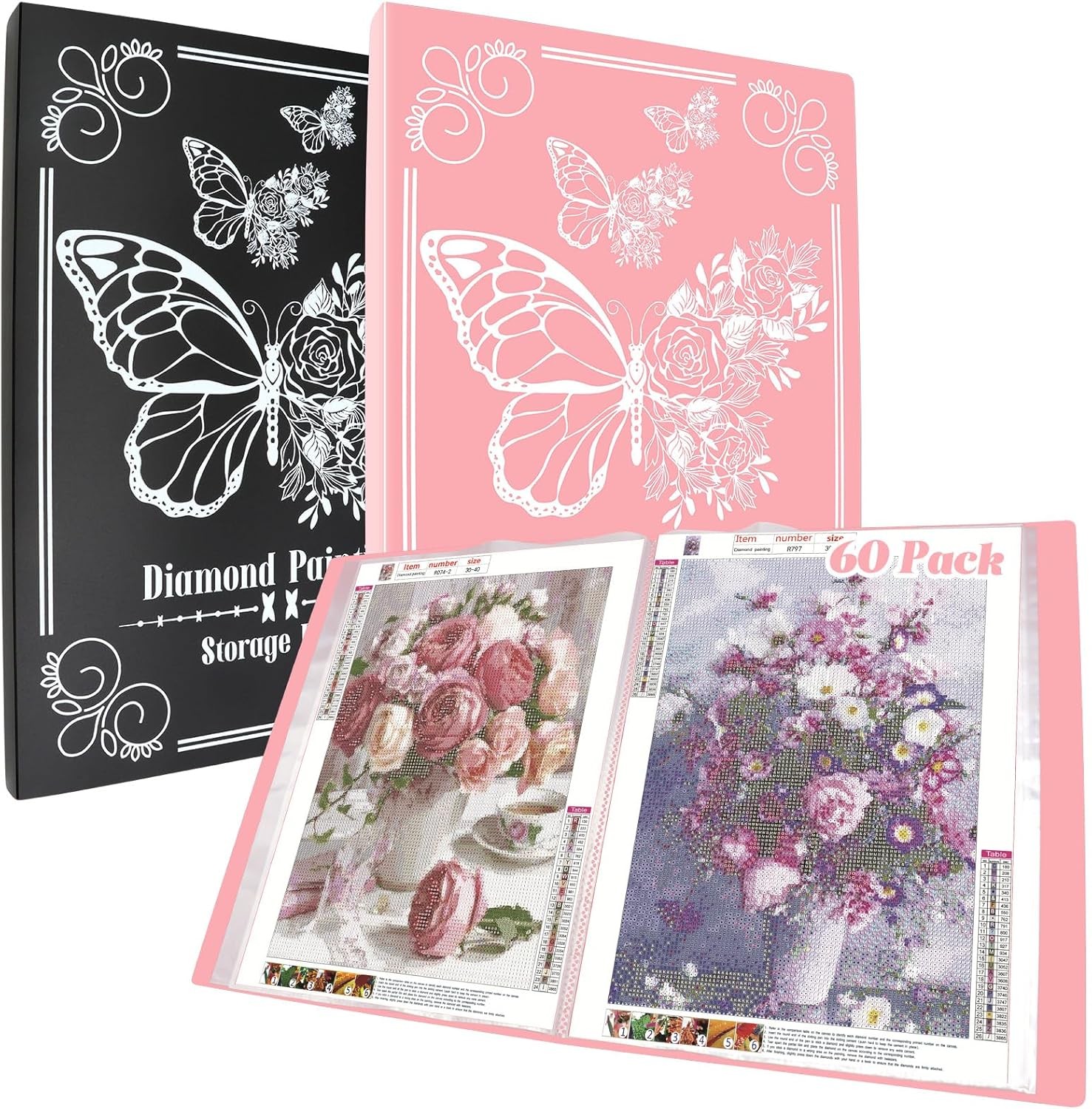 A3 Diamond Painting Storage Book, 60 Pages Art Portfolio & Organizer Case